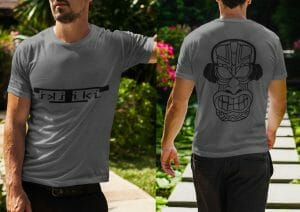 Muestra modelo con camiseta TIKI