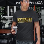 Model with black laniakea t-shirt